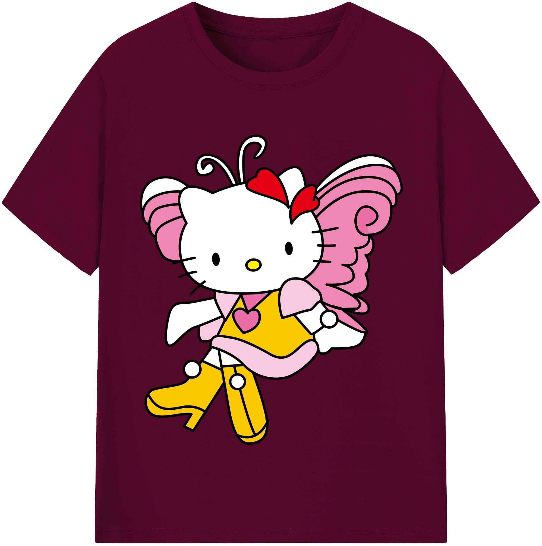 （画像用） Hello Kitty ハローキティ レディースカジュアルプリントTシャツ（綿100％）